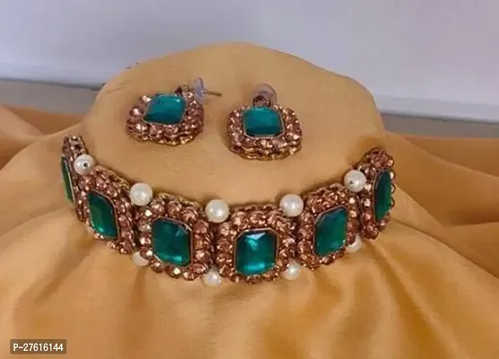 Stylish Green Alloy Jewellery Set For Women