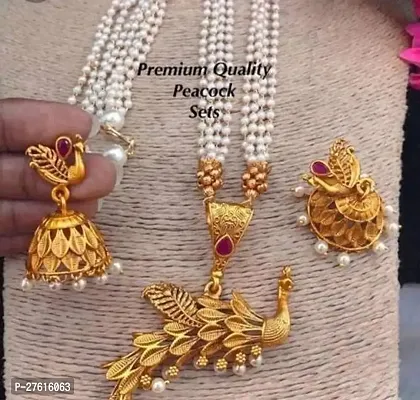 Stylish Golden Alloy Jewellery Set For Women-thumb0