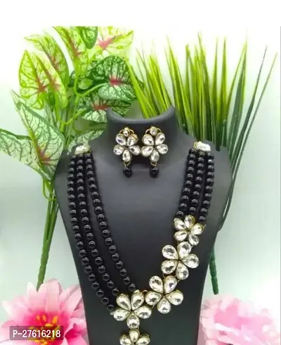 Stylish Black Alloy Jewellery Set For Women