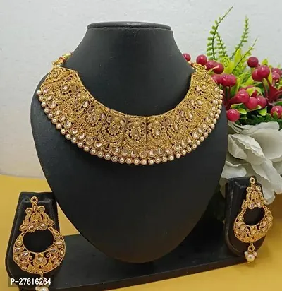 Stylish Golden Alloy Jewellery Set For Women