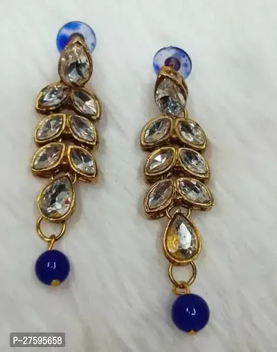 Elite Blue Alloy Dangle Earrings For Women And Girls