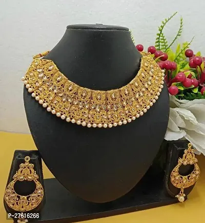 Stylish Golden Alloy Jewellery Set For Women-thumb0