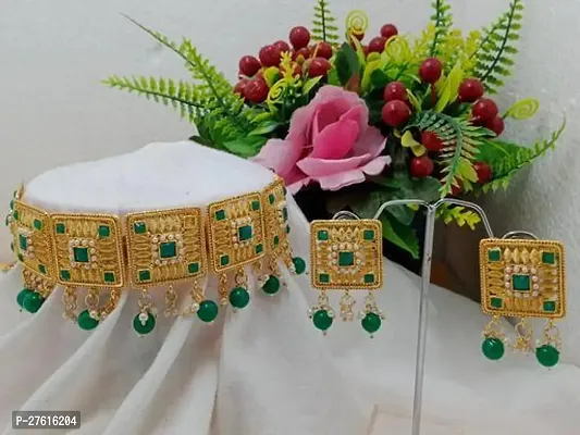 Stylish Green Alloy Jewellery Set For Women