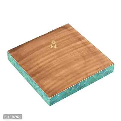 DULI Enamel Coated Multipurpose Tray in MDF | Serving Tray for Home  Dining Table | Multipurpose Tray | Water  Heat Resistant Durable (TealDrops)-thumb5