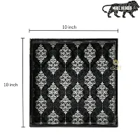 DULI Enamel Coated Multipurpose Tray in MDF | Serving Tray for Home  Dining Table | Multipurpose Tray | Water  Heat Resistant Durable (BlackWhiteFloral)-thumb2