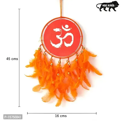 DULI Dream Catcher Handmade OM Wall Hanging OM Canvas Dreamcatcher for Bedrooms Office Balcony Outdoors Garden Car Hanging, 49cm, Dreamkacher (Canvas OM MediumDC-Orange)-thumb5