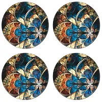 DULI Printed MDF Wooden Coasters for Tea Coffee and Dining Table (set of 4)-thumb1