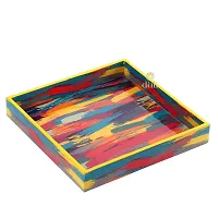 DULI Enamel Coated Multipurpose Tray in MDF | Serving Tray for Home  Dining Table | Multipurpose Tray | Water  Heat Resistant Durable (Rainbow: Tray)-thumb1