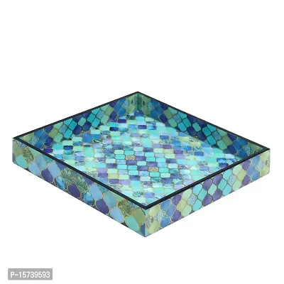 DULI Enamel Coated Multipurpose Tray in MDF | Serving Tray for Home  Dining Table | Multipurpose Tray | Water  Heat Resistant Durable (12x12Tray: BlueDrops)