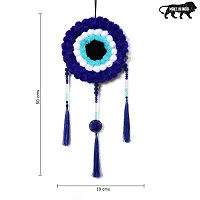 DULI Round Pompom Yinyang Wall Hanging Dream Catcher Handmade Wall Art for Bedrooms, Office, Balcony, Outdoors, Garden, Home Wall, Car Hanging, Dreamcatcher (RoundPompom: Evileye)-thumb2