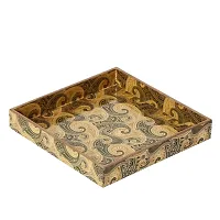 DULI Enamel Coated Multipurpose Tray in MDF | Serving Tray for Home  Dining Table | Multipurpose Tray | Water  Heat Resistant Durable (Paisley (10x10))-thumb3