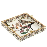 DULI Enamel Coated Multipurpose Tray in MDF | Serving Tray for Home  Dining Table | Multipurpose Tray | Water  Heat Resistant Durable (Birds)-thumb1