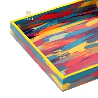 DULI Enamel Coated Multipurpose Tray in MDF | Serving Tray for Home  Dining Table | Multipurpose Tray | Water  Heat Resistant Durable (Rainbow: Tray)-thumb2