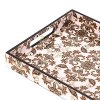 DULI Enamel Coated Multipurpose Tray in MDF | Serving Tray for Home  Dining Table | Multipurpose Tray | Water  Heat Resistant Durable (BrownFlowers)-thumb3