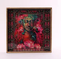 DULI Enamel Coated Multipurpose Tray in MDF | Serving Tray for Home  Dining Table | Multipurpose Tray | Water  Heat Resistant Durable (Buddha)-thumb2