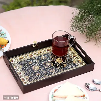 DULI Deco Painted Enamel Coated Multipurpose Tray in MDF | Serving Tray for Home  Dining Table | Multipurpose Tray | Water  Heat Resistant Durable (DECOTray-Jamawaar(12x8))