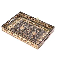 DULI Enamel Coated Multipurpose Tray in MDF | Serving Tray for Home  Dining Table | Multipurpose Tray | Water  Heat Resistant Durable (Jamawaar)-thumb1