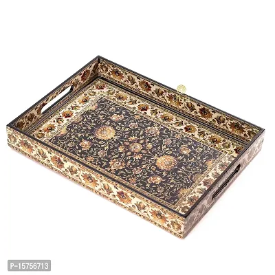 DULI Enamel Coated Multipurpose Tray in MDF | Serving Tray for Home  Dining Table | Multipurpose Tray | Water  Heat Resistant Durable (Jamawaar)-thumb2