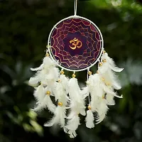 DULI Dream Catcher Handmade OM Wall Hanging OM Canvas Dreamcatcher for Bedrooms Office Balcony Outdoors Garden Car Hanging, 49cm, Dreamkacher (Canvas OM Purple MediumDC-White)-thumb2