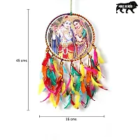 DULI Dream Catcher Handmade Canvas Dreamcatcher for Bedrooms Office Balcony Outdoors Garden Car Hanging, 49cm, Dreamkacher (CanvasMediumDCMulticolor- RadheShyam)-thumb1