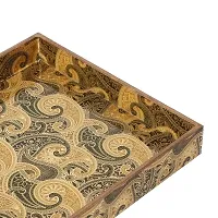 DULI Enamel Coated Multipurpose Tray in MDF | Serving Tray for Home  Dining Table | Multipurpose Tray | Water  Heat Resistant Durable (Paisley (10x10))-thumb2