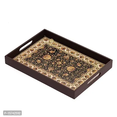 DULI Deco Painted Enamel Coated Multipurpose Tray in MDF | Serving Tray for Home  Dining Table | Multipurpose Tray | Water  Heat Resistant Durable (DECOTray-Jamawaar(14x10))-thumb5