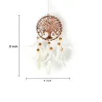 DULI Handmade Dreamcatcher Feather Car Hangings for Bedrooms,Outdoors or Wall Decor Ornament Car Hanging for Positive Energy and Protection (HangingTreeofLife-WhiteFeathers)-thumb3