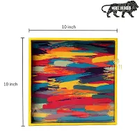 DULI Enamel Coated Multipurpose Tray in MDF | Serving Tray for Home  Dining Table | Multipurpose Tray | Water  Heat Resistant Durable (Rainbow: Tray)-thumb3