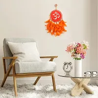 DULI Dream Catcher Handmade OM Wall Hanging OM Canvas Dreamcatcher for Bedrooms Office Balcony Outdoors Garden Car Hanging, 49cm, Dreamkacher (Canvas OM MediumDC-Orange)-thumb2