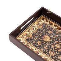 DULI Deco Painted Enamel Coated Multipurpose Tray in MDF | Serving Tray for Home  Dining Table | Multipurpose Tray | Water  Heat Resistant Durable (DECOTray-Jamawaar(12x8))-thumb3