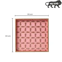 DULI Enamel Coated Multipurpose Tray in MDF | Serving Tray for Home  Dining Table | Multipurpose Tray | Water  Heat Resistant Durable (Pink Emboss (10x10))-thumb1