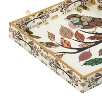 DULI Enamel Coated Multipurpose Tray in MDF | Serving Tray for Home  Dining Table | Multipurpose Tray | Water  Heat Resistant Durable (Birds)-thumb3