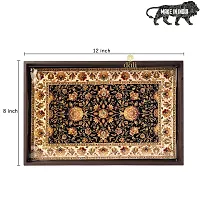 DULI Deco Painted Enamel Coated Multipurpose Tray in MDF | Serving Tray for Home  Dining Table | Multipurpose Tray | Water  Heat Resistant Durable (DECOTray-Jamawaar(12x8))-thumb2