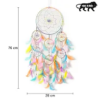 DULI Dreamcatcher Wall Hanging Dream Catcher Handmade Wall Art for Bedrooms, Office, Balcony, Outdoors, Garden, Home Wall, Car Hanging, Dreamcatcher (7 Ring Pastel Multi)-thumb4