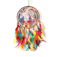 DULI Dream Catcher Handmade Canvas Dreamcatcher for Bedrooms Office Balcony Outdoors Garden Car Hanging, 49cm, Dreamkacher (CanvasMediumDCMulticolor- RadheShyam)-thumb2