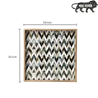 DULI Enamel Coated Multipurpose Tray in MDF | Serving Tray for Home  Dining Table | Multipurpose Tray | Water  Heat Resistant Durable (MOP Zigzag (10x10))-thumb1