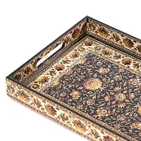 DULI Enamel Coated Multipurpose Tray in MDF | Serving Tray for Home  Dining Table | Multipurpose Tray | Water  Heat Resistant Durable (Jamawaar)-thumb3