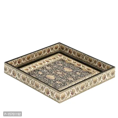 DULI Enamel Coated Multipurpose Tray in MDF | Serving Tray for Home  Dining Table | Multipurpose Tray | Water  Heat Resistant Durable (12x12Tray: Jamawaar)