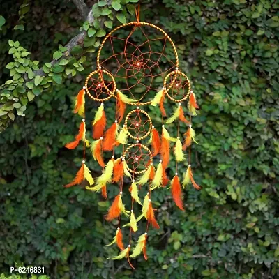 DULI Big Orange and Yellow Dream catcher Wall Hanging for Home Decoration Dreamcatcher Feather Hanging Decorative-thumb2