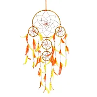 DULI Big Orange and Yellow Dream catcher Wall Hanging for Home Decoration Dreamcatcher Feather Hanging Decorative-thumb2