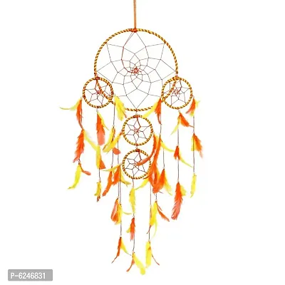 DULI Big Orange and Yellow Dream catcher Wall Hanging for Home Decoration Dreamcatcher Feather Hanging Decorative-thumb3