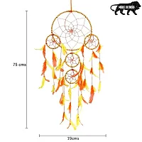 DULI Big Orange and Yellow Dream catcher Wall Hanging for Home Decoration Dreamcatcher Feather Hanging Decorative-thumb3