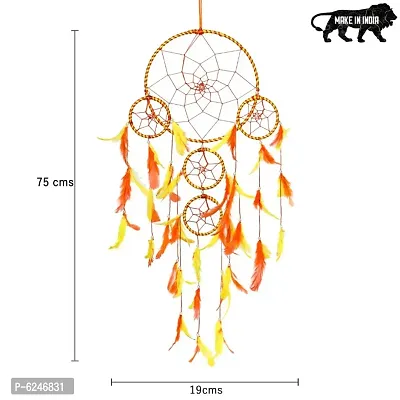 DULI Big Orange and Yellow Dream catcher Wall Hanging for Home Decoration Dreamcatcher Feather Hanging Decorative-thumb4