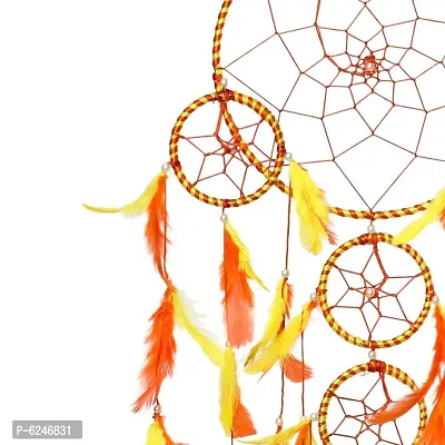 DULI Big Orange and Yellow Dream catcher Wall Hanging for Home Decoration Dreamcatcher Feather Hanging Decorative-thumb5