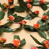 DULI Artificial Flower Vine Garland with Orange  Yellow Velvet Roses for Home and Party Decoration-thumb3