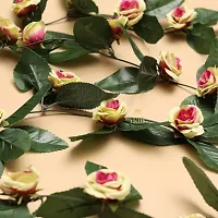 DULI Artificial Flower Vine Garland with Purple  Yellow Velvet Roses for Home and Party Decoration-thumb1