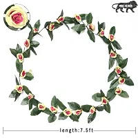 DULI Artificial Flower Vine Garland with Purple  Yellow Velvet Roses for Home and Party Decoration-thumb2