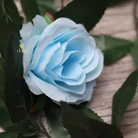 DULI Artificial Rose Creeper Vine with Blue Flowers and Green Leaves Garland for Home and Party Decoration-thumb3