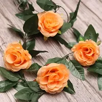 DULI Artificial Rose Creeper Vine with Peach Flowers and Green Leaves Garland for Home and Party Decoration-thumb2