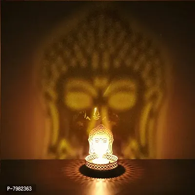 Metal Buddha Shadow Tealight Holder for Home Deacute;cor, Diwali  Festive Decor-thumb0